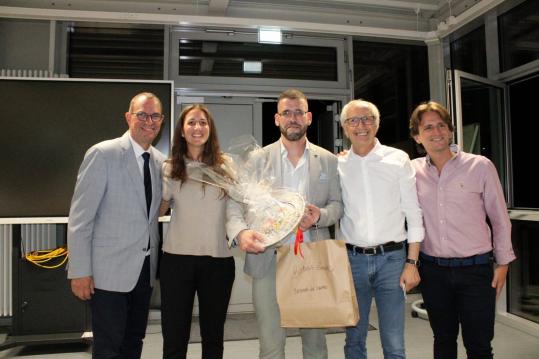 Von links nach rechts: Oberbürgermeister Frank Schneider mit der Kulturrätin von Bassano Giada Pontarollo, dem Schmöllner Bürgermeister Sven Schrade, dem stellvertretenden Bürgermeister von Bassano Mariano Scotton und Stadtrat Giovanni Baggio aus Bassano (Foto von Guido Conte/Bassano del Grappa)
